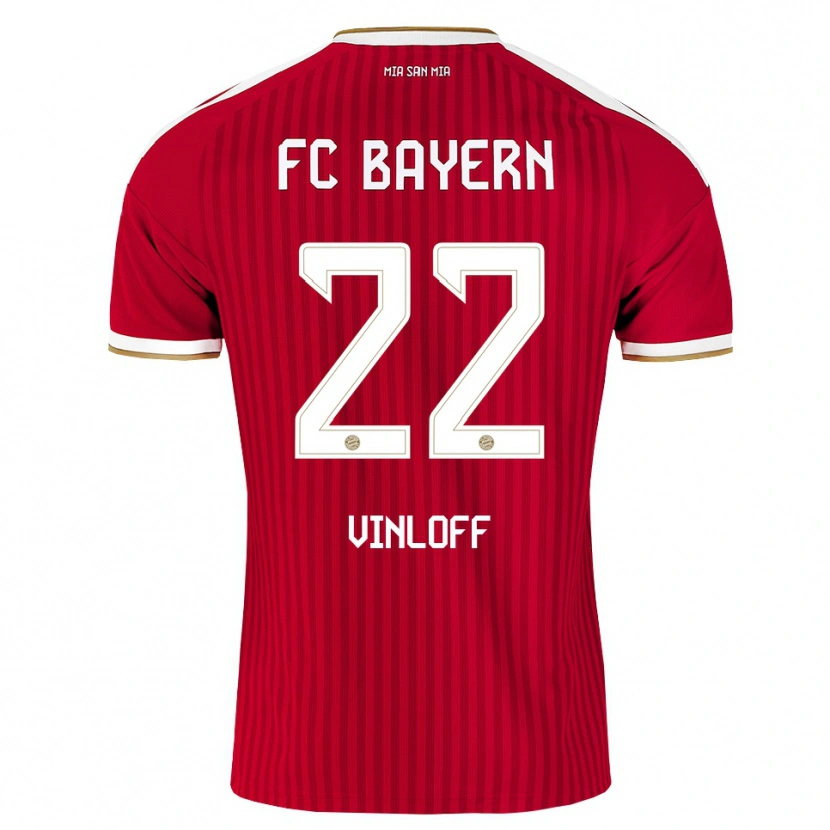 Danxen Børn Matteo Vinloff #22 Rød Hvid Blå Hjemmebane Spillertrøjer 2026/27 Trøje T-Shirt