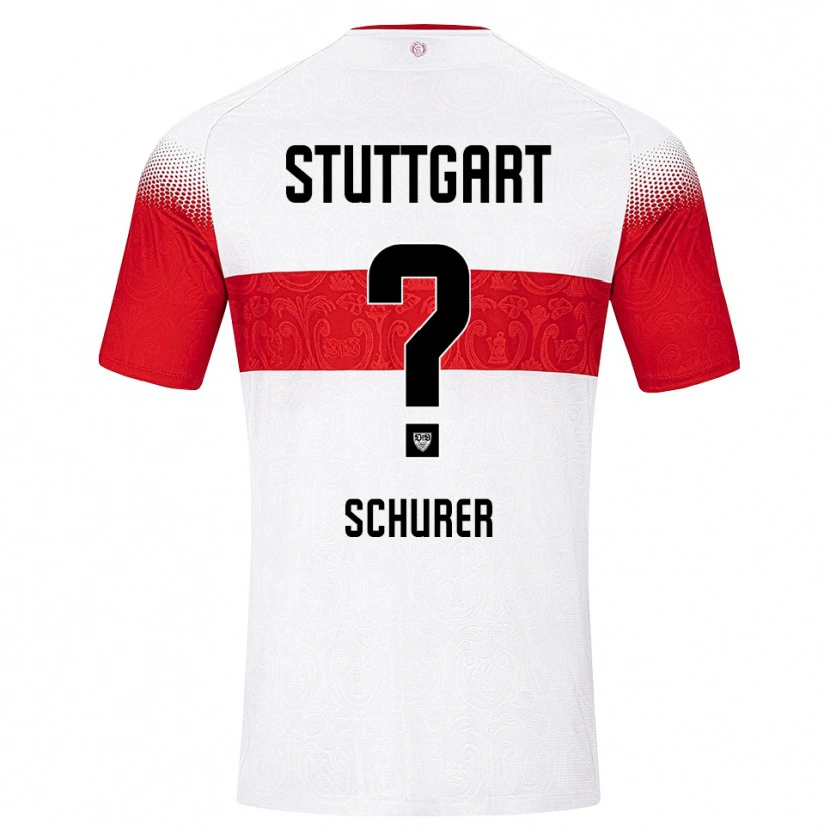 Danxen Børn Leon Schürer #0 Hvid Rød Gul Hjemmebane Spillertrøjer 2026/27 Trøje T-Shirt