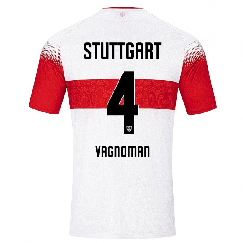 Danxen Børn Josha Vagnoman #4 Hvid Rød Gul Hjemmebane Spillertrøjer 2026/27 Trøje T-Shirt