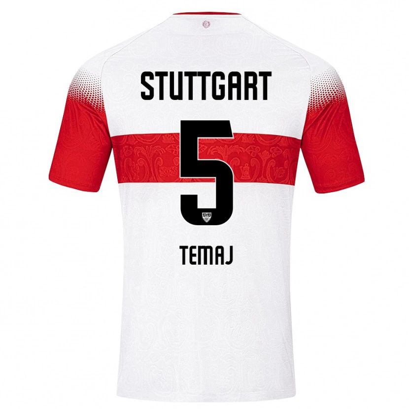 Danxen Børn Laureta Temaj #5 Hvid Rød Gul Hjemmebane Spillertrøjer 2026/27 Trøje T-Shirt