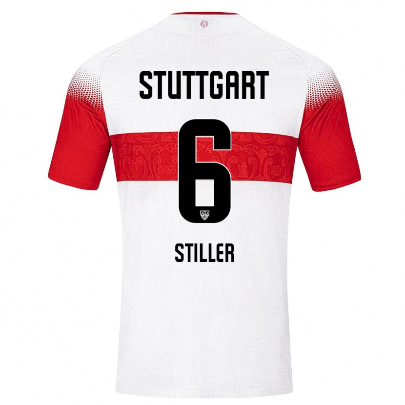 Danxen Børn Angelo Stiller #6 Hvid Rød Gul Hjemmebane Spillertrøjer 2026/27 Trøje T-Shirt