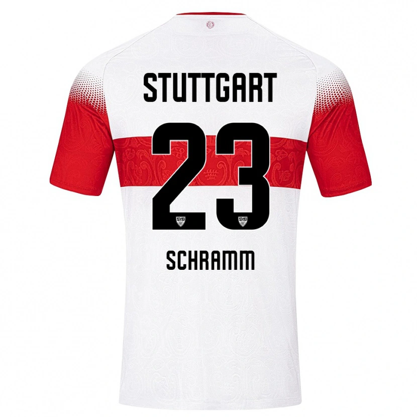 Danxen Børn Collin Schramm #23 Hvid Rød Gul Hjemmebane Spillertrøjer 2026/27 Trøje T-Shirt