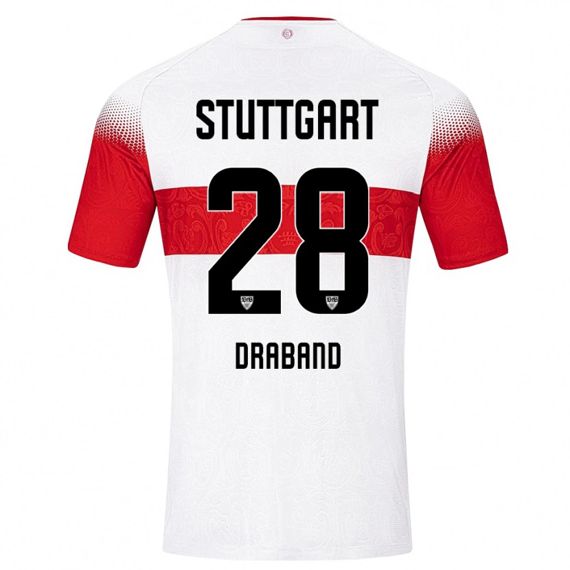 Danxen Børn Dominik Draband #28 Hvid Rød Gul Hjemmebane Spillertrøjer 2026/27 Trøje T-Shirt