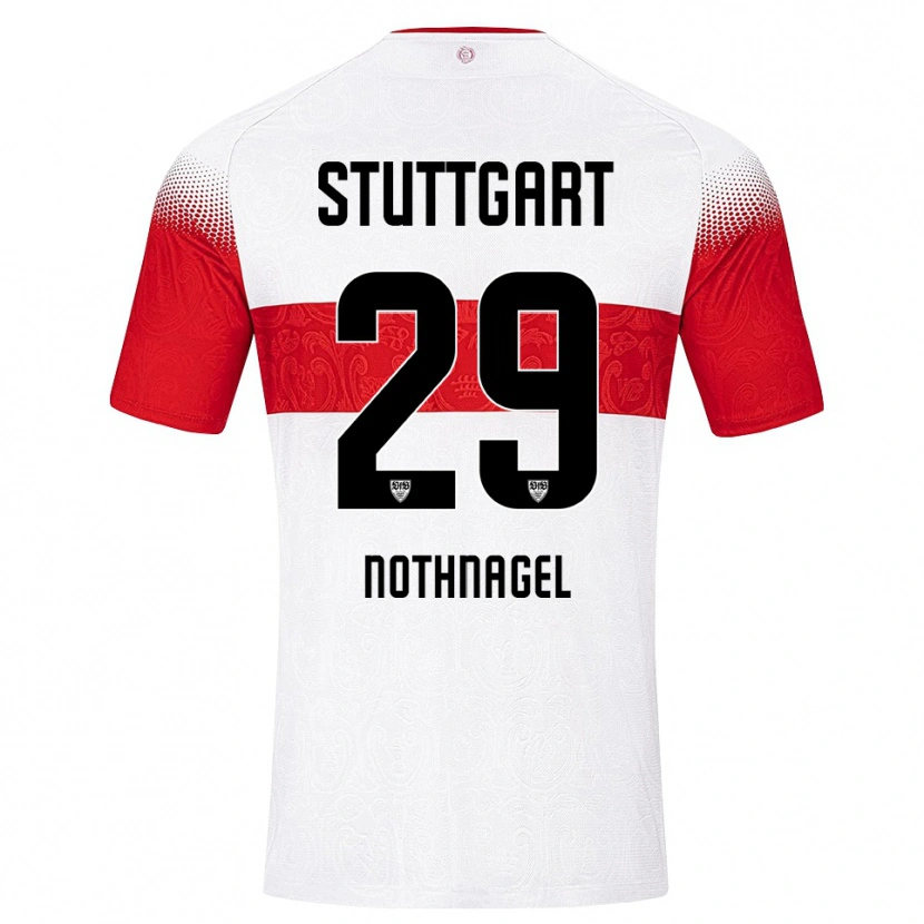 Danxen Børn Dominik Nothnagel #29 Hvid Rød Gul Hjemmebane Spillertrøjer 2026/27 Trøje T-Shirt