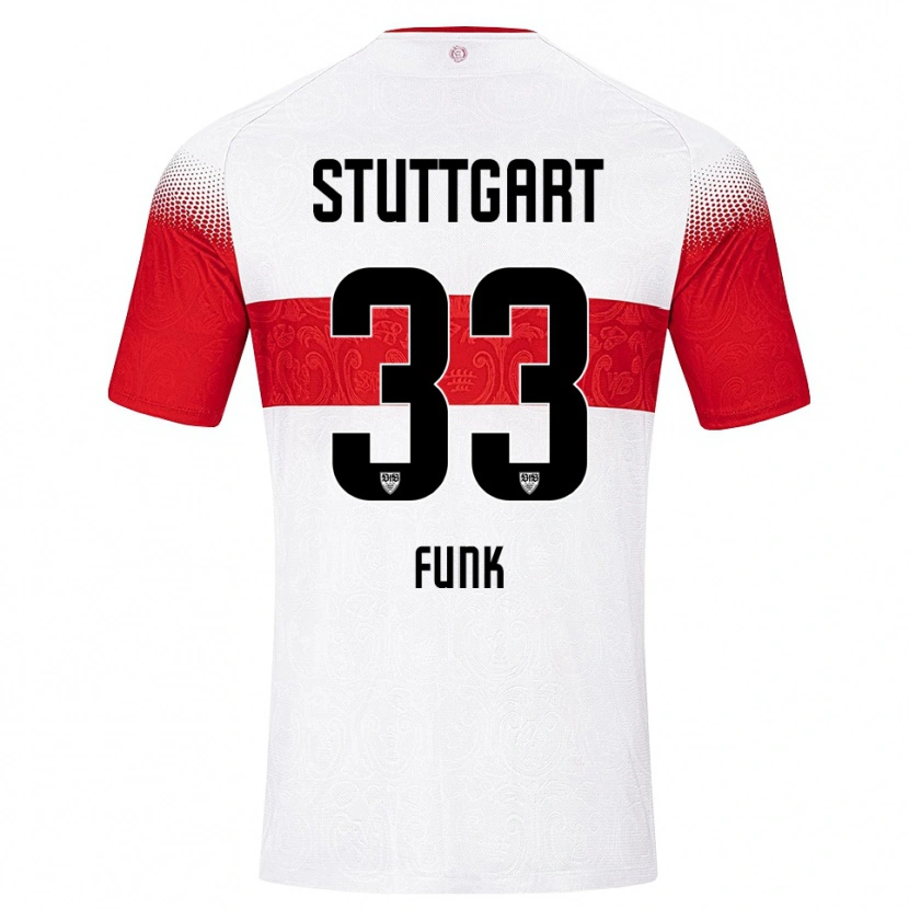 Danxen Børn Marius Funk #33 Hvid Rød Gul Hjemmebane Spillertrøjer 2026/27 Trøje T-Shirt