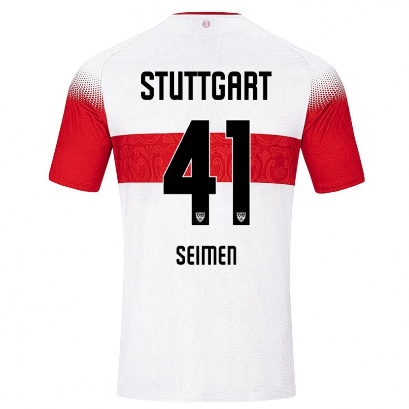 Danxen Børn Dennis Seimen #41 Hvid Rød Gul Hjemmebane Spillertrøjer 2026/27 Trøje T-Shirt