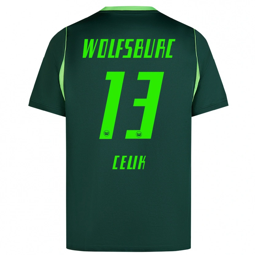 Danxen Børn Dennis Celik #13 Mørkegrøn Hvid Hjemmebane Spillertrøjer 2026/27 Trøje T-Shirt