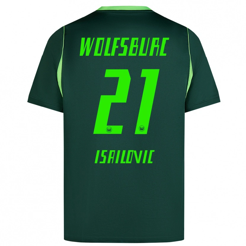 Danxen Børn Nikola Isailovic #21 Mørkegrøn Hvid Hjemmebane Spillertrøjer 2026/27 Trøje T-Shirt