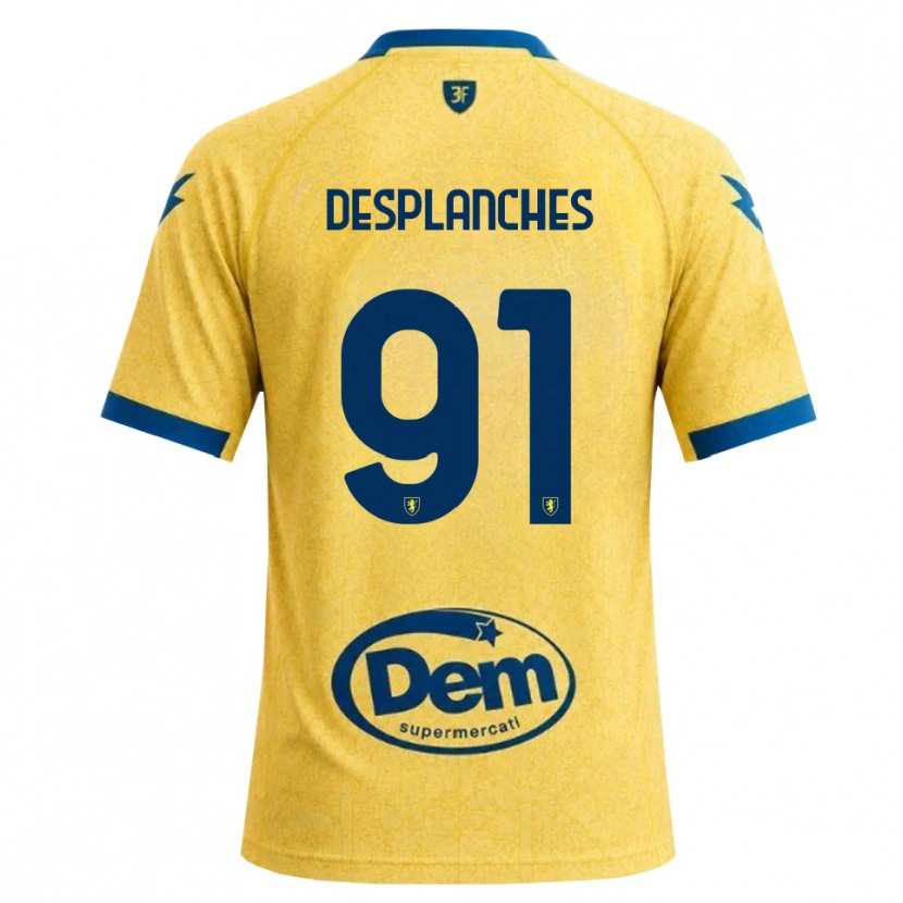 Danxen Børn Sebastiano Desplanches #91 Khaki Sort Blå Hjemmebane Spillertrøjer 2026/27 Trøje T-Shirt