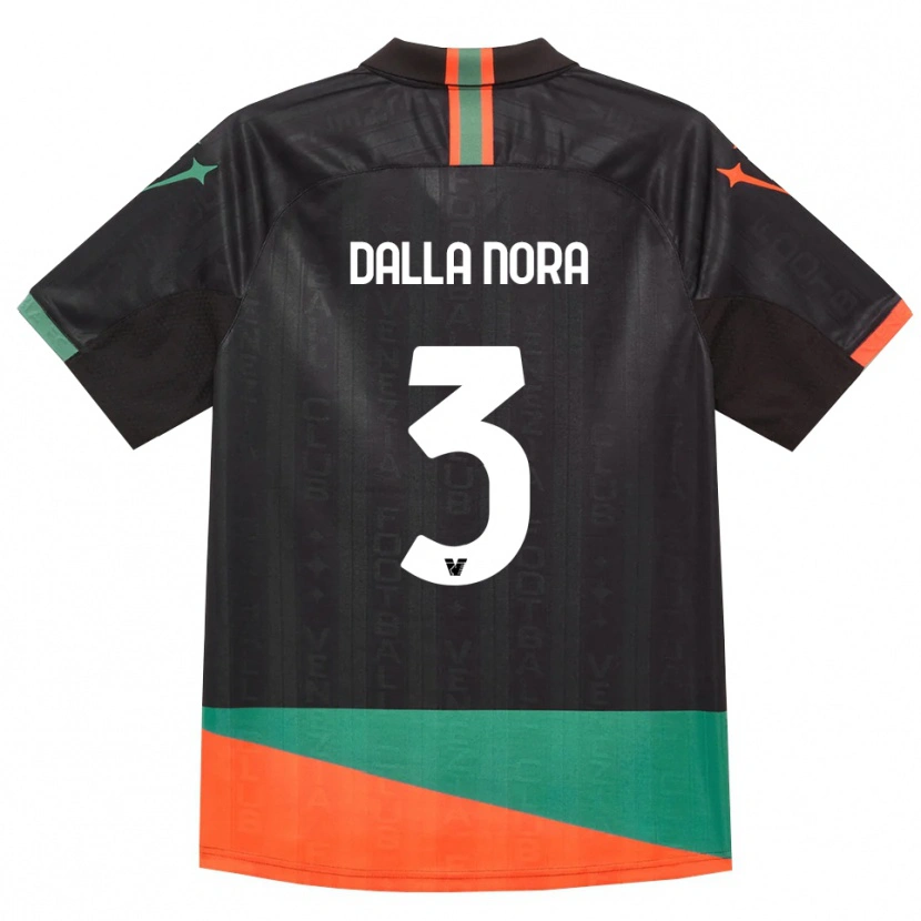 Danxen Børn Edoardo Dalla Nora #3 Sort Orange Grøn Hjemmebane Spillertrøjer 2026/27 Trøje T-Shirt