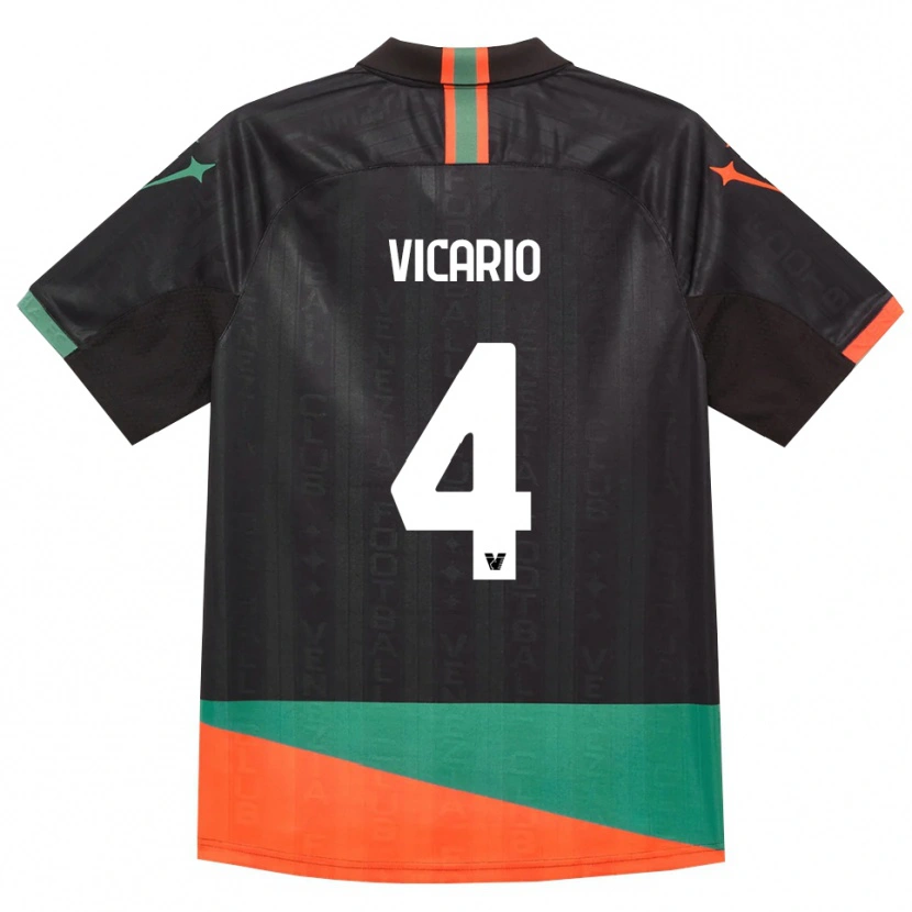 Danxen Børn Brando Vicario #4 Sort Orange Grøn Hjemmebane Spillertrøjer 2026/27 Trøje T-Shirt
