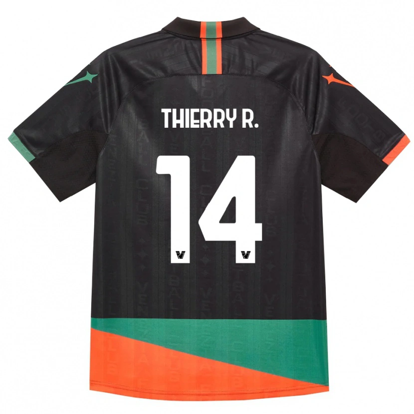 Danxen Børn Thierry Correia #14 Sort Orange Grøn Hjemmebane Spillertrøjer 2026/27 Trøje T-Shirt