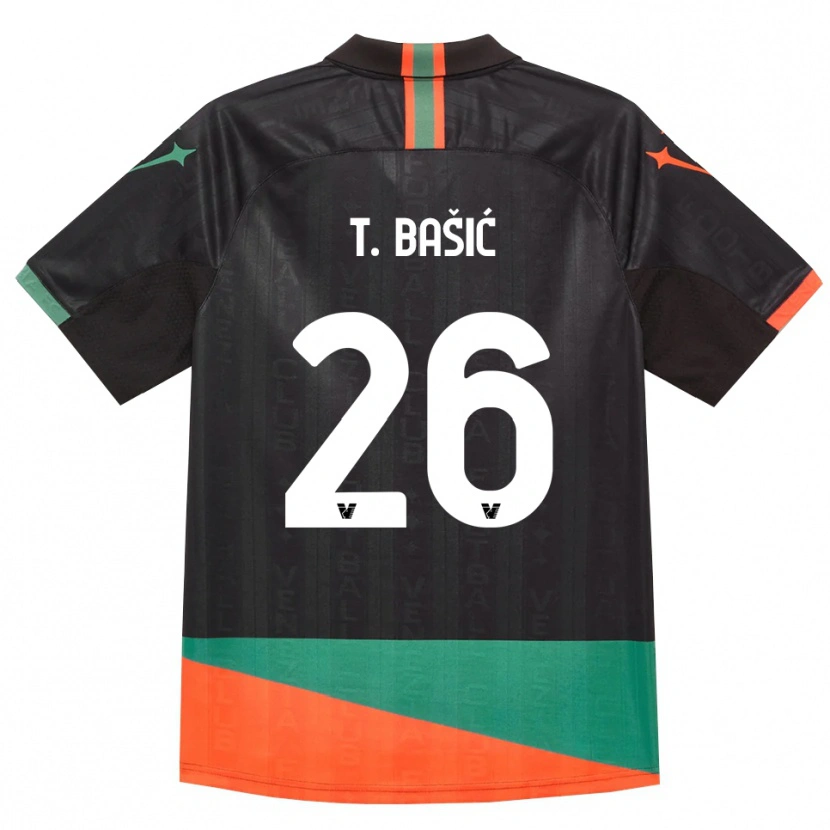Danxen Børn Toma Bašić #26 Sort Orange Grøn Hjemmebane Spillertrøjer 2026/27 Trøje T-Shirt