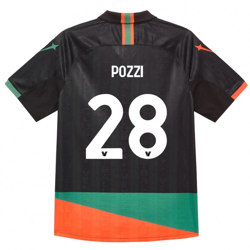 Danxen Børn Alessio Pozzi #28 Sort Orange Grøn Hjemmebane Spillertrøjer 2026/27 Trøje T-Shirt