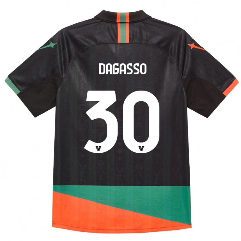 Danxen Børn Matteo Dagasso #30 Sort Orange Grøn Hjemmebane Spillertrøjer 2026/27 Trøje T-Shirt