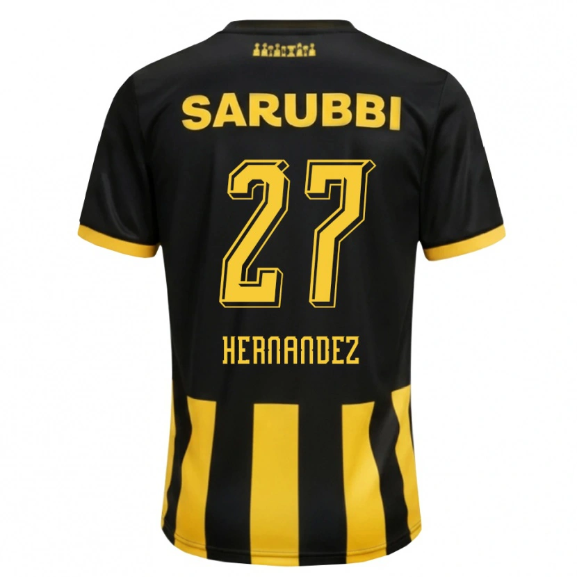 Danxen Børn Lucas Hernández #27 Sort Gul Hjemmebane Spillertrøjer 2026/27 Trøje T-Shirt