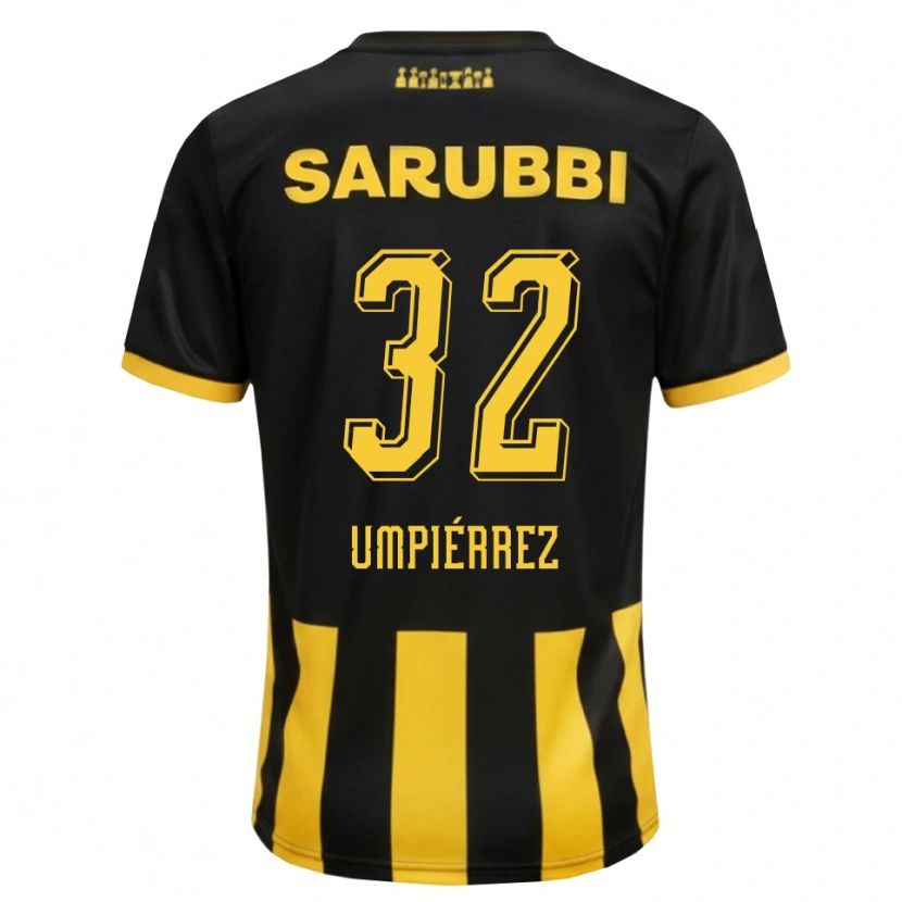 Danxen Børn Leandro Umpiérrez #32 Sort Gul Hjemmebane Spillertrøjer 2026/27 Trøje T-Shirt
