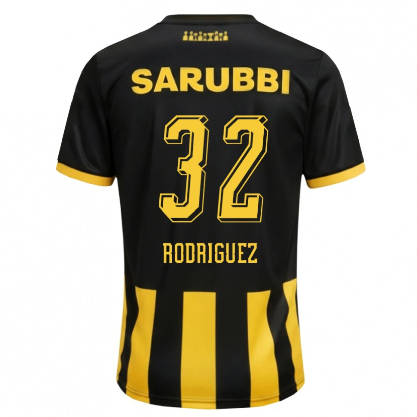 Danxen Børn Randall Rodríguez #32 Sort Gul Hjemmebane Spillertrøjer 2026/27 Trøje T-Shirt