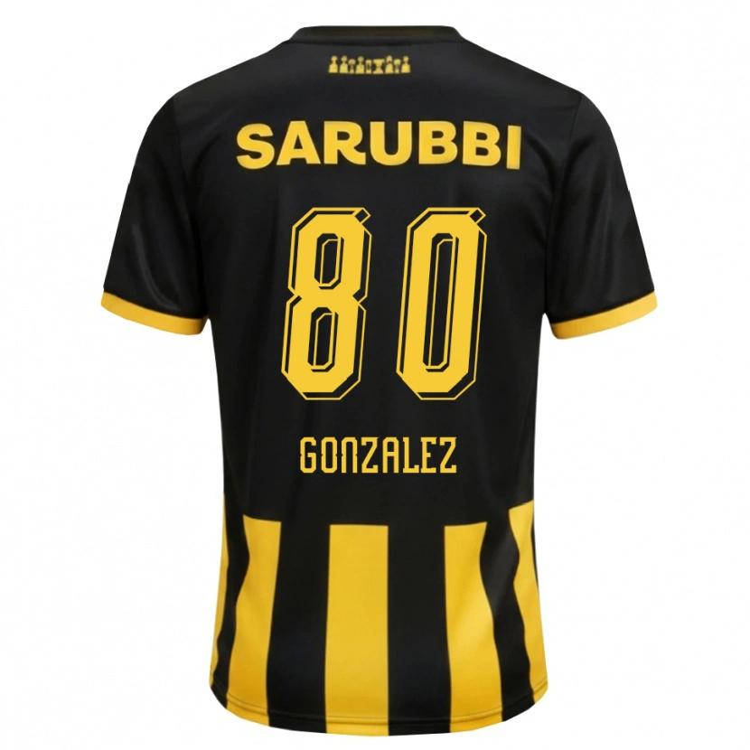 Danxen Børn Franco González #80 Sort Gul Hjemmebane Spillertrøjer 2026/27 Trøje T-Shirt