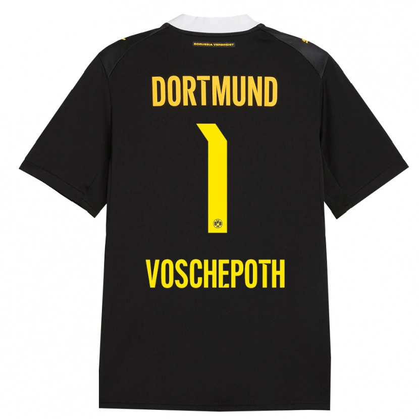 Danxen Børn Jan Voschepoth #1 Sort Rød Gul Udebane Spillertrøjer 2026/27 Trøje T-Shirt