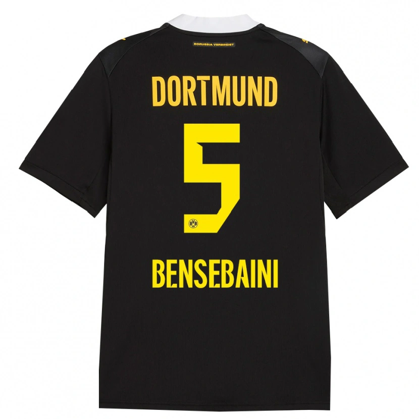 Danxen Børn Ramy Bensebaini #5 Sort Rød Gul Udebane Spillertrøjer 2026/27 Trøje T-Shirt