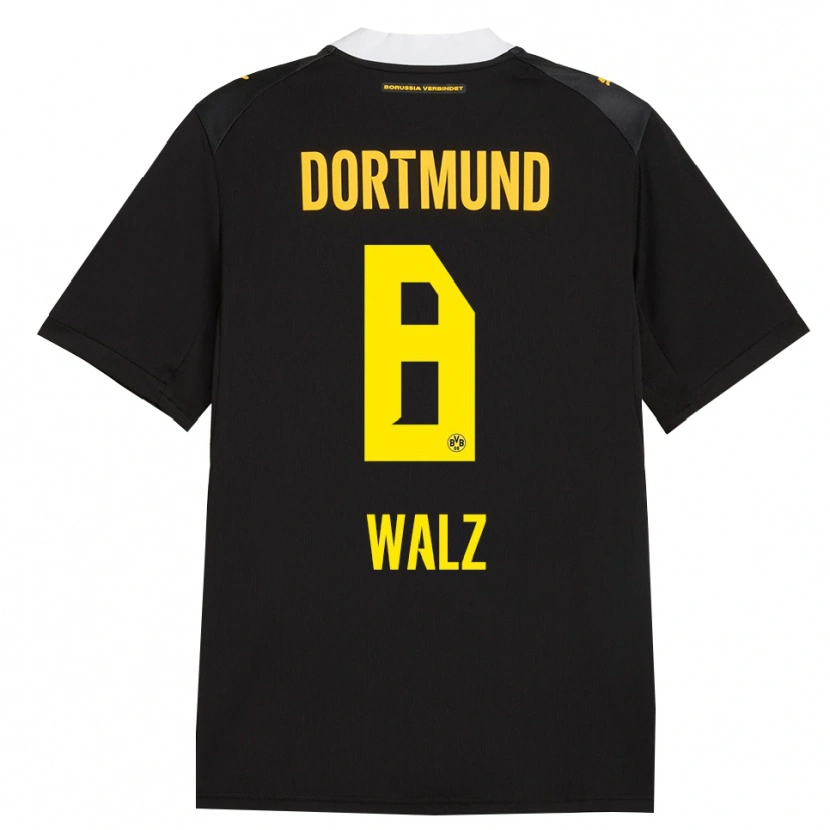 Danxen Børn Vasco Walz #8 Sort Rød Gul Udebane Spillertrøjer 2026/27 Trøje T-Shirt