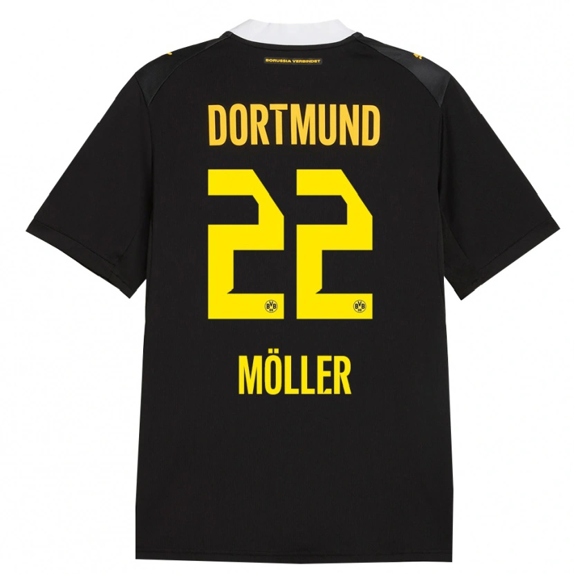 Danxen Børn Paul Möller #22 Sort Rød Gul Udebane Spillertrøjer 2026/27 Trøje T-Shirt