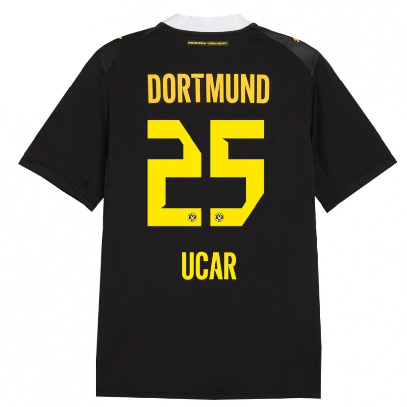 Danxen Børn Leys Ucar #25 Sort Rød Gul Udebane Spillertrøjer 2026/27 Trøje T-Shirt