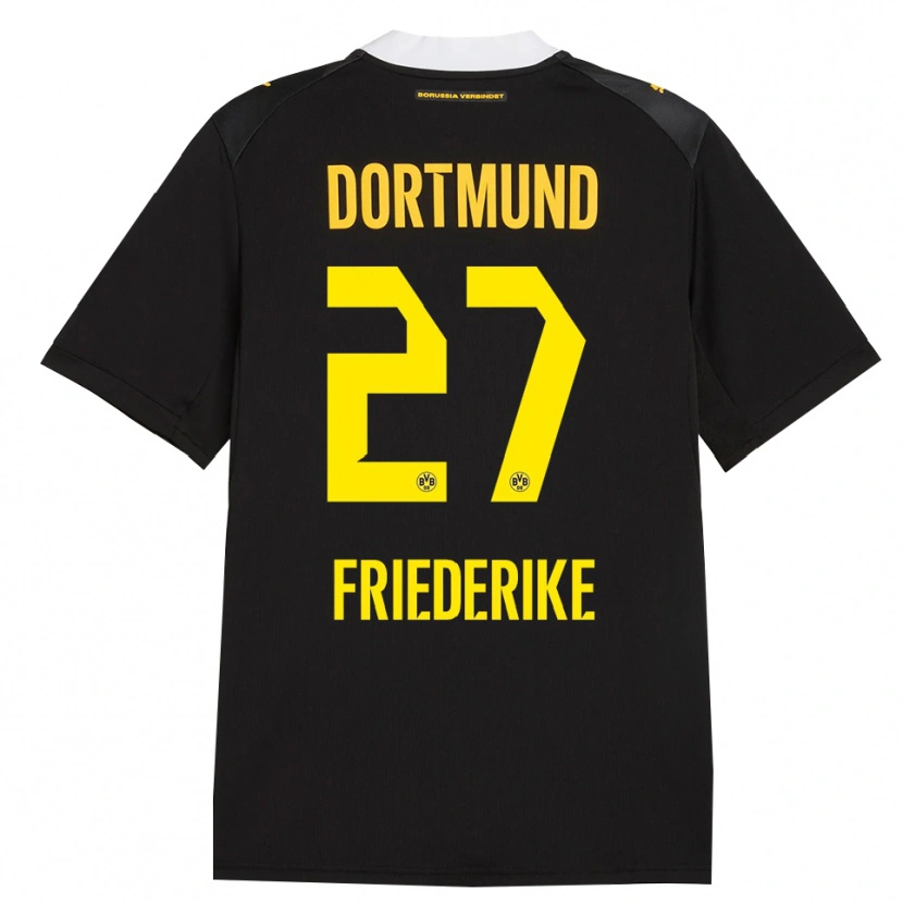 Danxen Børn Burczik Friederike #27 Sort Rød Gul Udebane Spillertrøjer 2026/27 Trøje T-Shirt