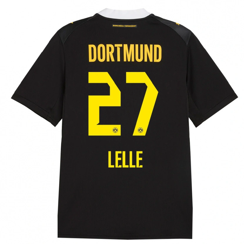 Danxen Børn David Lelle #27 Sort Rød Gul Udebane Spillertrøjer 2026/27 Trøje T-Shirt