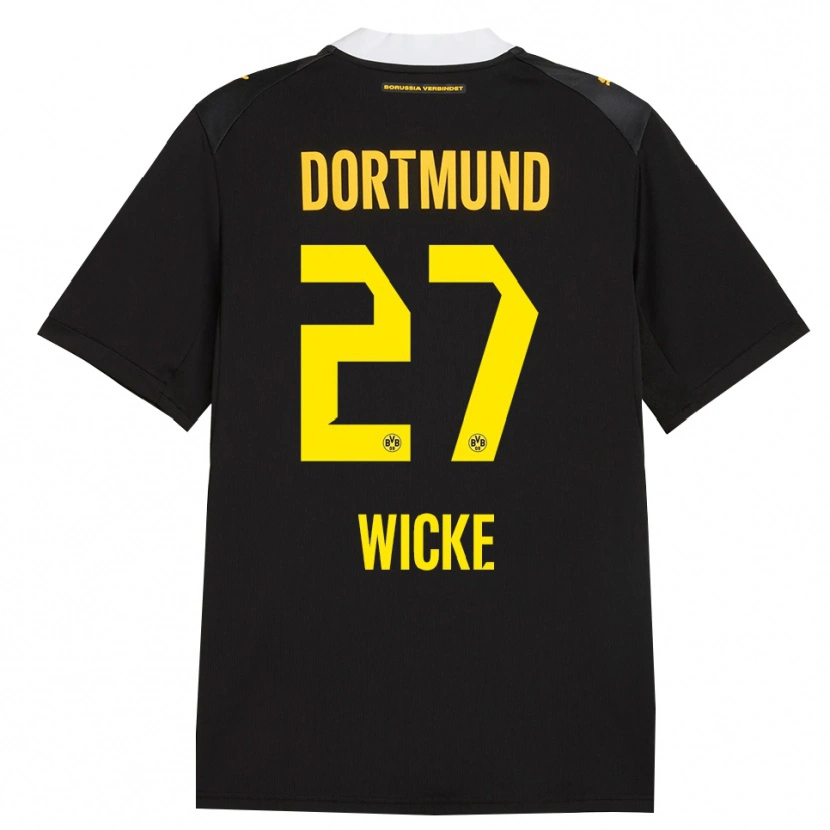 Danxen Børn Nova Wicke #27 Sort Rød Gul Udebane Spillertrøjer 2026/27 Trøje T-Shirt