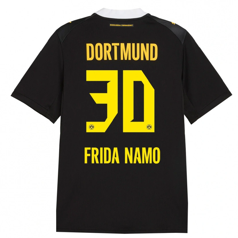 Danxen Børn Ronning Frida Namo #30 Sort Rød Gul Udebane Spillertrøjer 2026/27 Trøje T-Shirt
