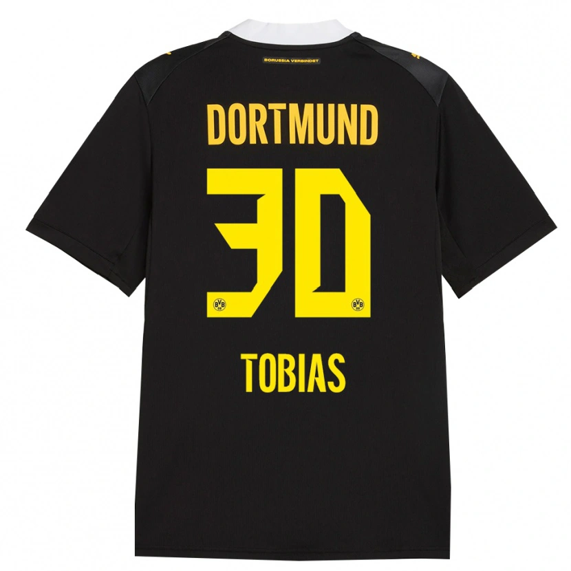 Danxen Børn Vogt Tobias #30 Sort Rød Gul Udebane Spillertrøjer 2026/27 Trøje T-Shirt