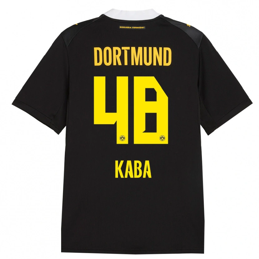 Danxen Børn Mussa Kaba #48 Sort Rød Gul Udebane Spillertrøjer 2026/27 Trøje T-Shirt