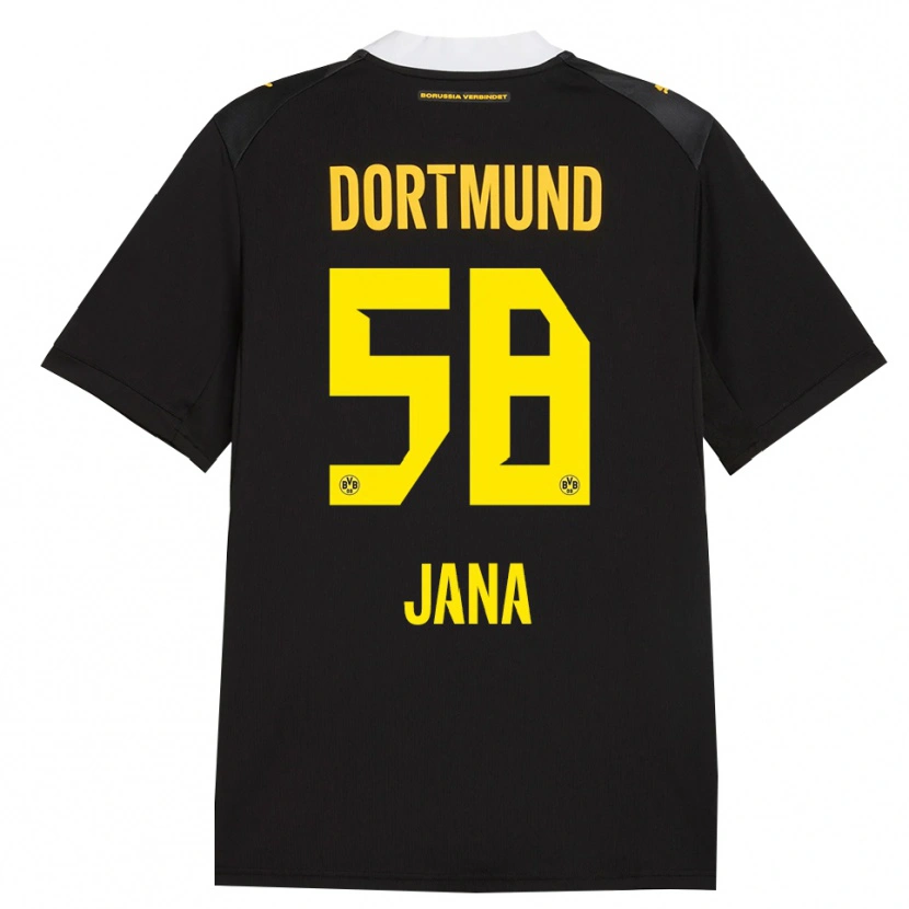 Danxen Børn Nordberg Jana #58 Sort Rød Gul Udebane Spillertrøjer 2026/27 Trøje T-Shirt