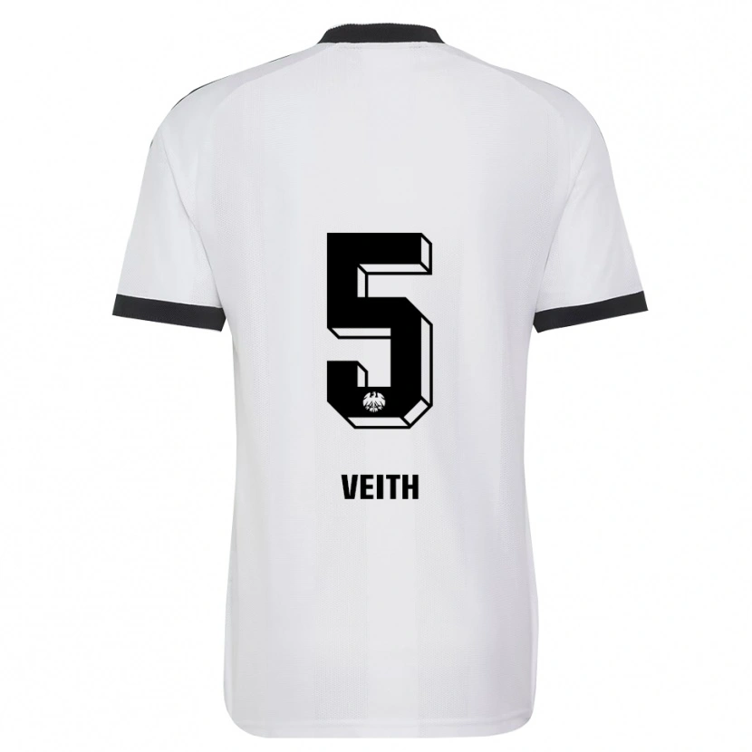 Danxen Børn Titus Veith #5 Sort Hvid Udebane Spillertrøjer 2026/27 Trøje T-Shirt