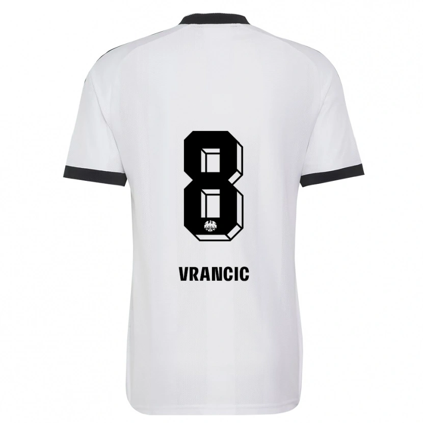 Danxen Børn Mario Vrancic #8 Sort Hvid Udebane Spillertrøjer 2026/27 Trøje T-Shirt