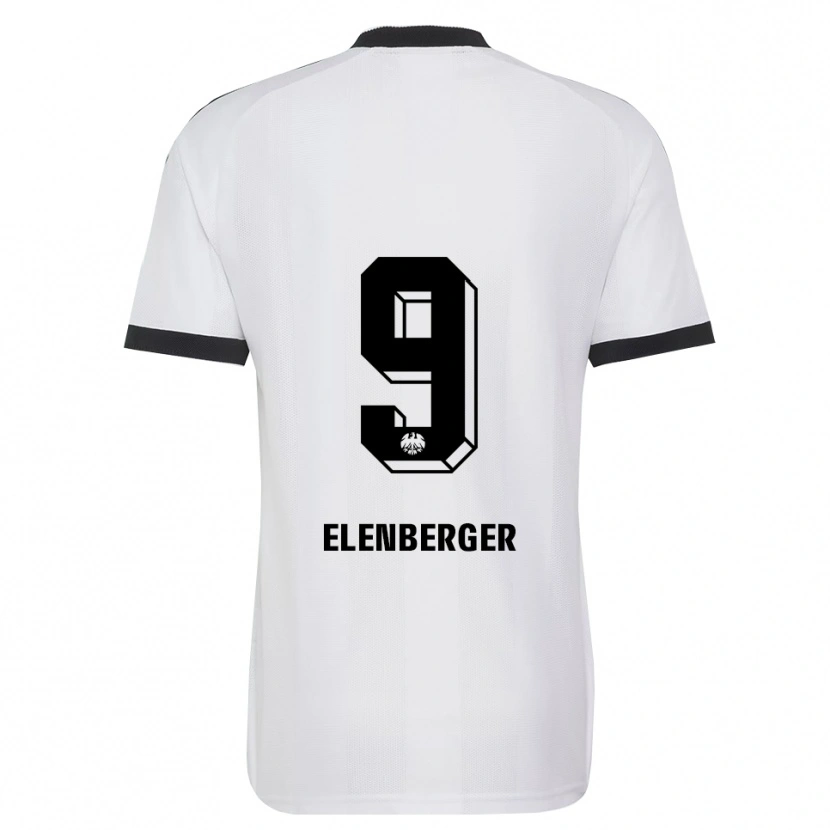 Danxen Børn Samuel Elenberger #9 Sort Hvid Udebane Spillertrøjer 2026/27 Trøje T-Shirt