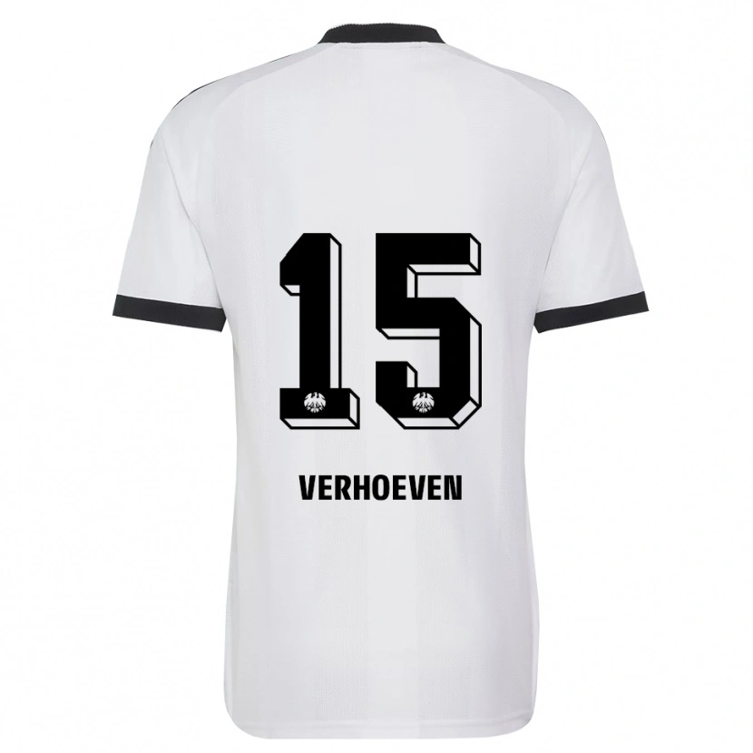 Danxen Børn Raphael Verhoeven #15 Sort Hvid Udebane Spillertrøjer 2026/27 Trøje T-Shirt
