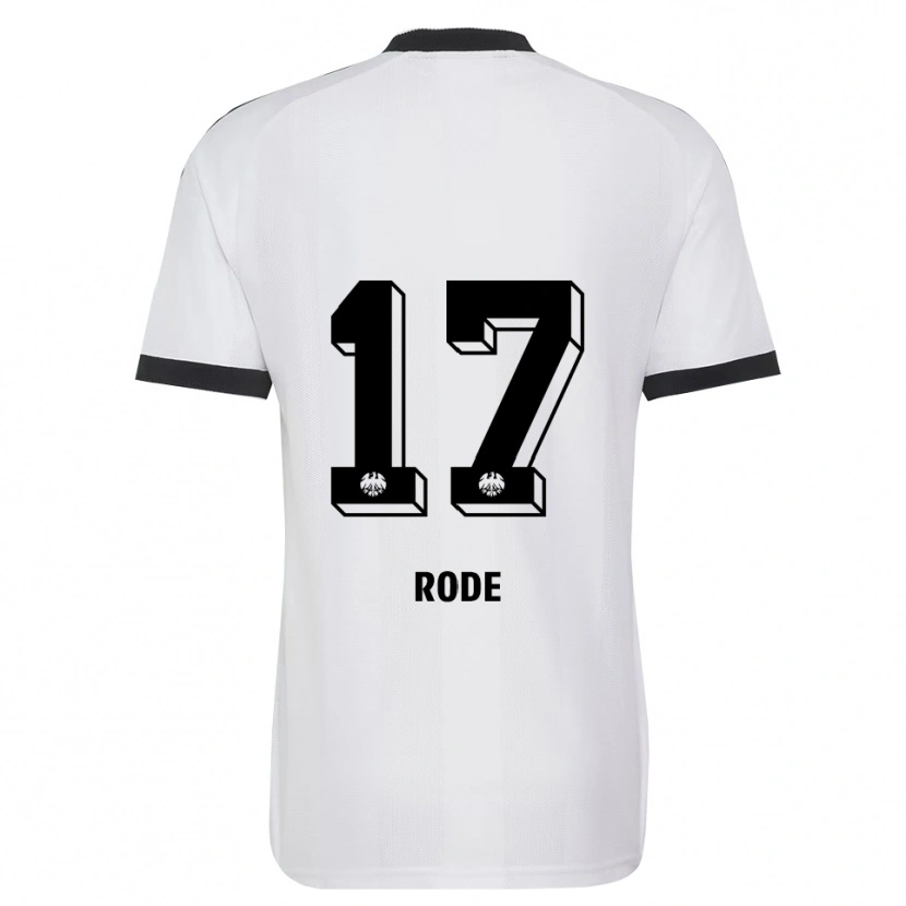 Danxen Børn Sebastian Rode #17 Sort Hvid Udebane Spillertrøjer 2026/27 Trøje T-Shirt