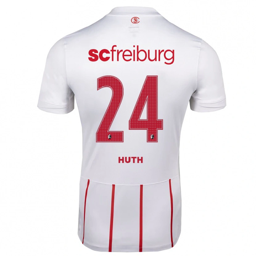 Danxen Børn Jannik Huth #24 Hvid Rød Gul Udebane Spillertrøjer 2026/27 Trøje T-Shirt