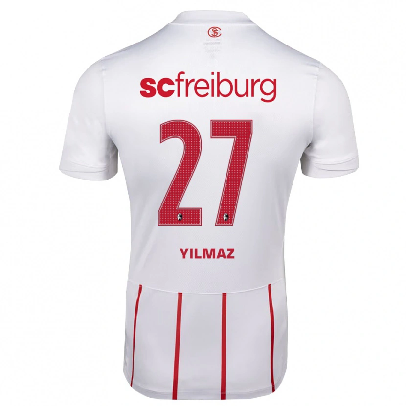 Danxen Børn Berkay Yılmaz #27 Hvid Rød Gul Udebane Spillertrøjer 2026/27 Trøje T-Shirt