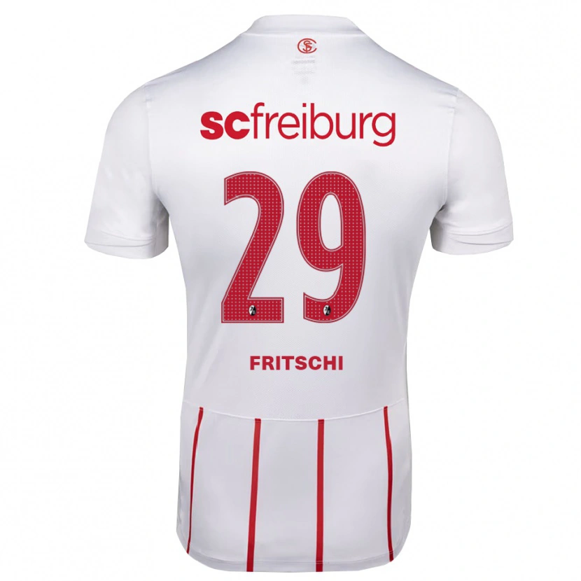 Danxen Børn Paulo Fritschi #29 Hvid Rød Gul Udebane Spillertrøjer 2026/27 Trøje T-Shirt