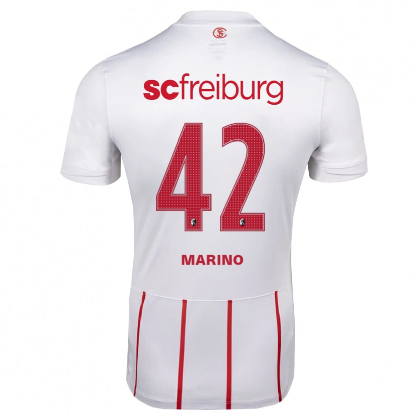 Danxen Børn Luca Marino #42 Hvid Rød Gul Udebane Spillertrøjer 2026/27 Trøje T-Shirt