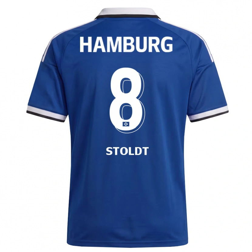 Danxen Børn Svea Stoldt #8 Hvid Blå Udebane Spillertrøjer 2026/27 Trøje T-Shirt