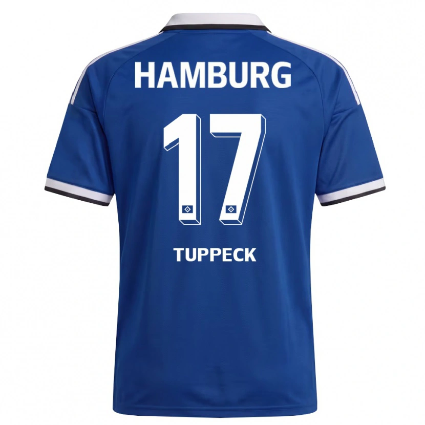 Danxen Børn Niklas Tuppeck #17 Hvid Blå Udebane Spillertrøjer 2026/27 Trøje T-Shirt