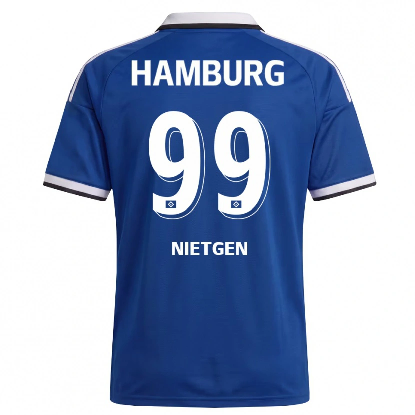 Danxen Børn Marvin Nietgen #99 Hvid Blå Udebane Spillertrøjer 2026/27 Trøje T-Shirt