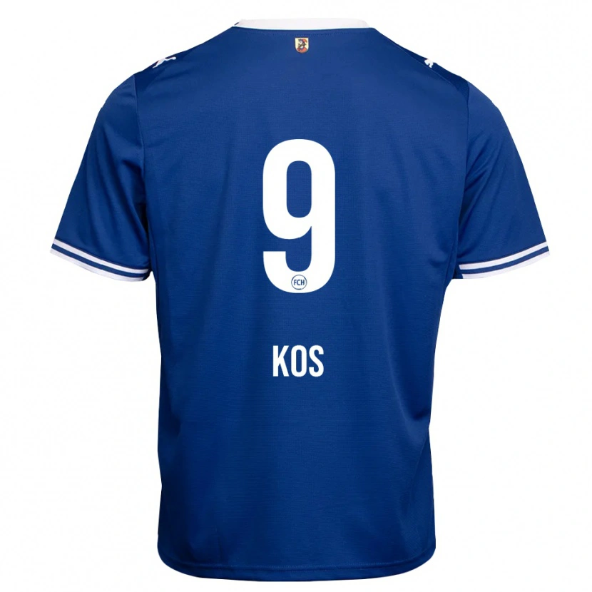 Danxen Børn Maximilian Kos #9 Kongelig Blå Hvid Udebane Spillertrøjer 2026/27 Trøje T-Shirt