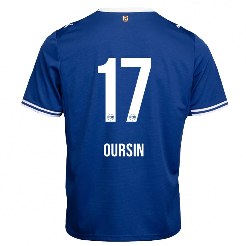 Danxen Børn Fredrik Oursin #17 Kongelig Blå Hvid Udebane Spillertrøjer 2026/27 Trøje T-Shirt