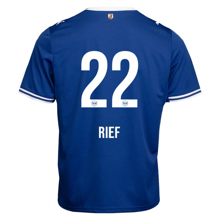 Danxen Børn Eugen Rief #22 Kongelig Blå Hvid Udebane Spillertrøjer 2026/27 Trøje T-Shirt